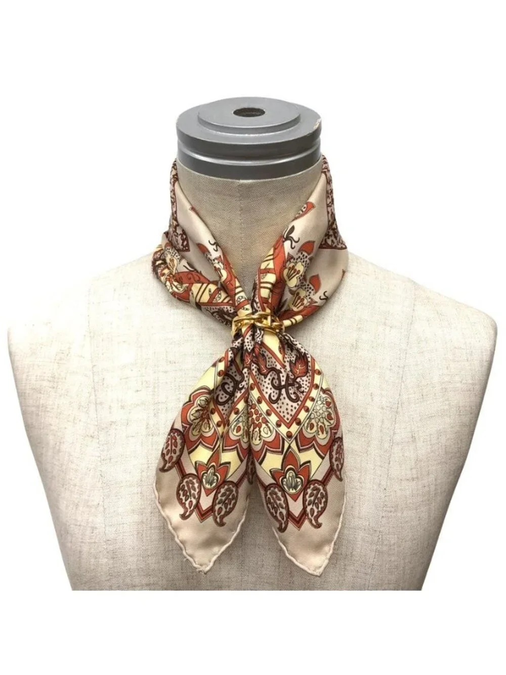 Hermes Scarf Carre 45 Amoeba Flower Gray Ju - Picture 2 of 3